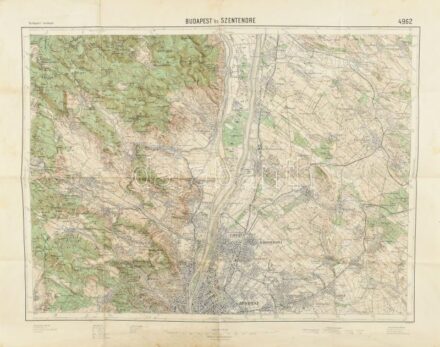 cca 1900 Budapest és környéke térkép. 60x48 cm