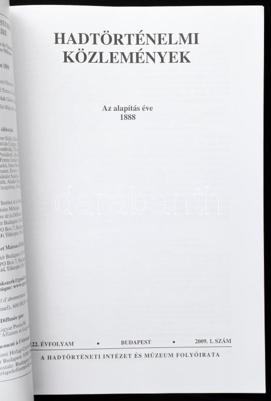 2009, 2012 Hadtörténeti Közlemények 122. évfolyam 1. szám + 125. évfolyam 2. és 3. szám - Image 2