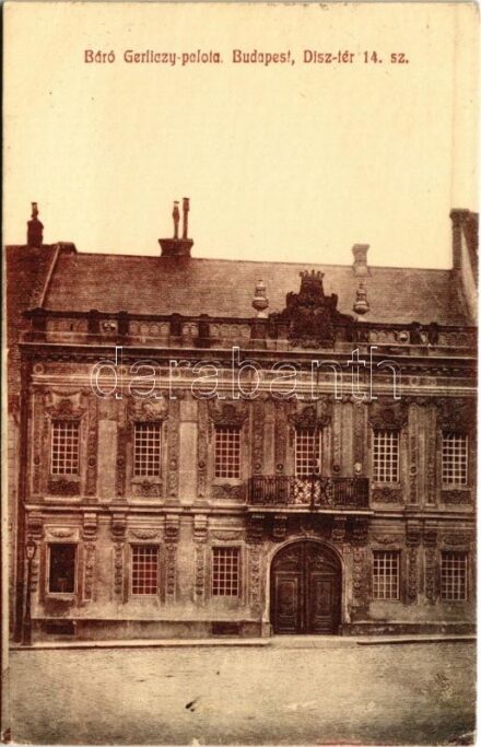 1911 Budapest I. Báró Gerliczy palota. Dísz tér 14. sz. Kaukal Ferenc felvétele (EK)