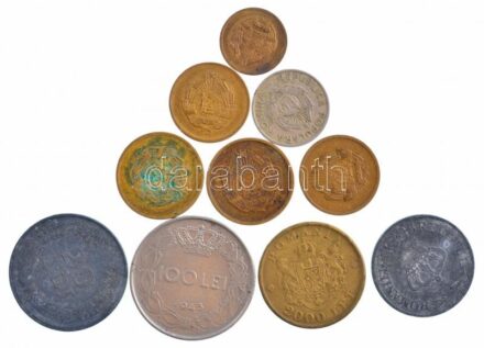 Románia 1942-1946. 5L-2000L (4xklf) + 1952-1956. 1b-10b (6xklf) T:2-3 Romania 1942-1946. 5 Lei - 2000 Lei (4xdiff) + 1952-1956. 1 Ban - 10 Bani (6xdiff) C:XF-F