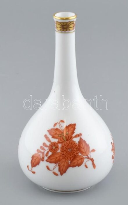 Herendi Apponyi mintás váza. Kézzel festett, jelzett, hibátlan. m: 13,5 cm