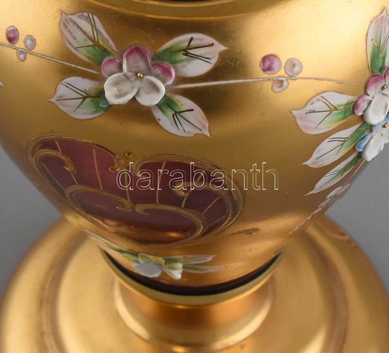 Moser jelzés nélküli váza. Kézzel festett, kissé kopott m: 21 cm - Image 2