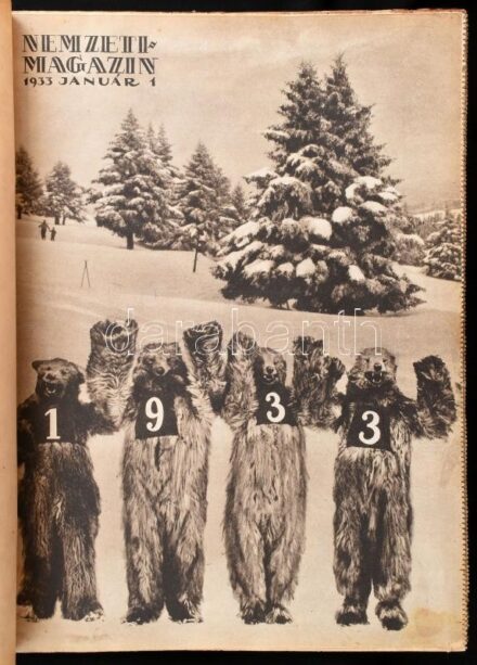 1933 Nemzeti Magazin több száma könyvbe kötve