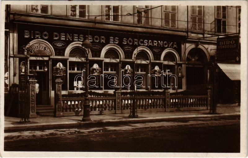 Budapest V. Biró Dénes bor és sörcsarnoka (Szikszay Ferenc utóda), Szent István Porter sör. Vámház körút 16.