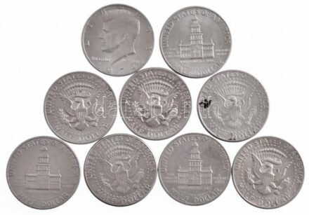 Amerikai Egyesült Államok 1971-1995. 1/2$ Cu-Ni 'Kennedy' (10db) T:1--3 USA 1971-1995. 1/2 Dollar Cu-Ni 'Kennedy' (10pcs) C:AU-F
