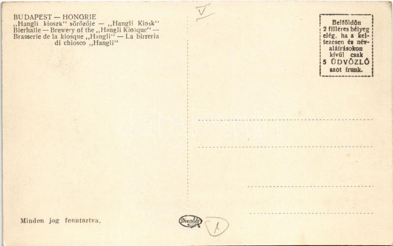 Budapest V. Hangli Kioszk sörözője a Vigadó téren, belső - Image 2