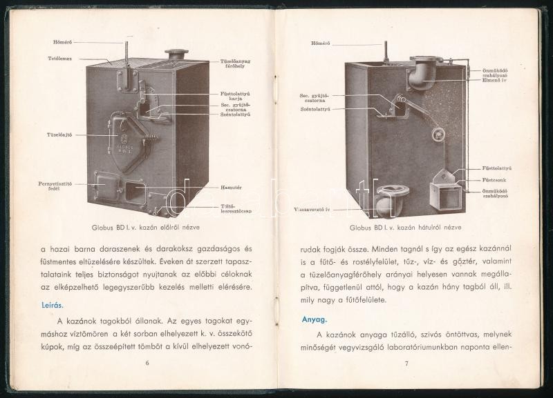 cca 1930 Weiss Manfréd Művek Globus kazánok képes ismertetője. 50p. Egészvászon kötésben. - Image 2