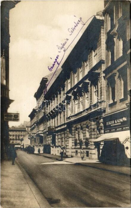 1929 Budapest VIII. Vas utca, Ecker Kálmán papírkereskedése üzlete, Országos Stefánia Szövetség háza. Bartal Illésné kiadása