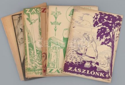 1942-1944 Zászlónk c. ifjúsági folyóirat 12 d száma, fekete-fehér képekkel illusztrálva