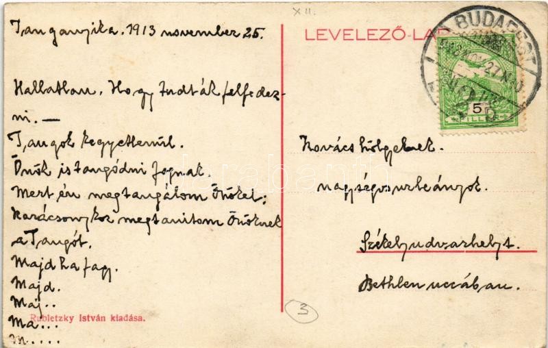 1913 Budapest XII. Kissvábhegy, Bírók és ügyészek bérháza, Központi tejcsarnok. Ráth György utca 18. Rubletzky István kiadása - Image 2