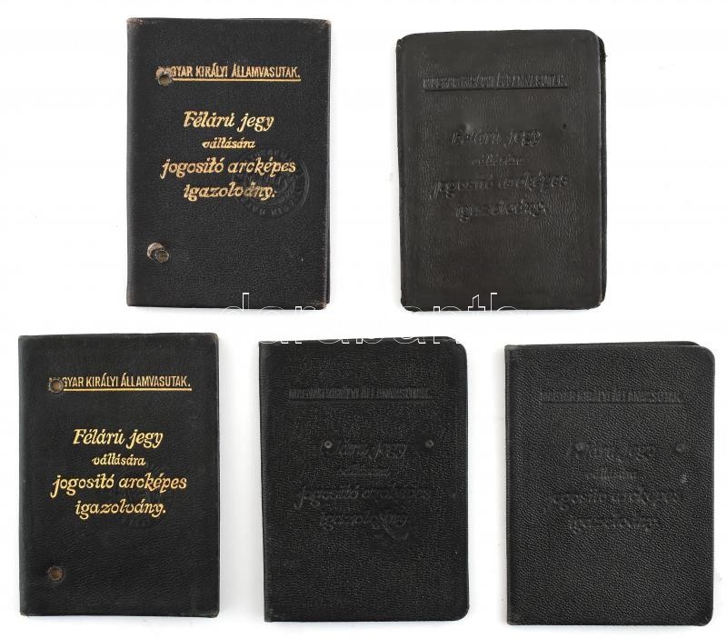 cca 1930 5 db MÁV fényképes bérletjegy