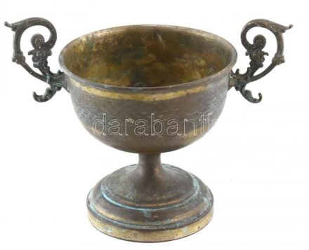 Alpakka kehely, erősen kopott, jelzés nélkül, m:13cm