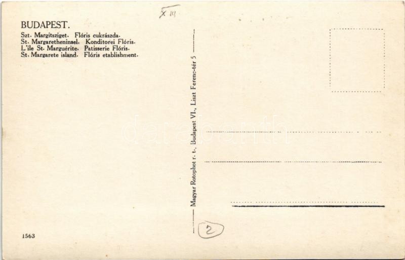 Budapest XIII. Margitsziget, Flóris cukrászda kerthelyisége - Image 2