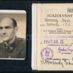 1947 Bp., a Pázmány Péter Tudományegyetem által kiállított fényképes diákigazolvány, egyenruhás katonafotóval
