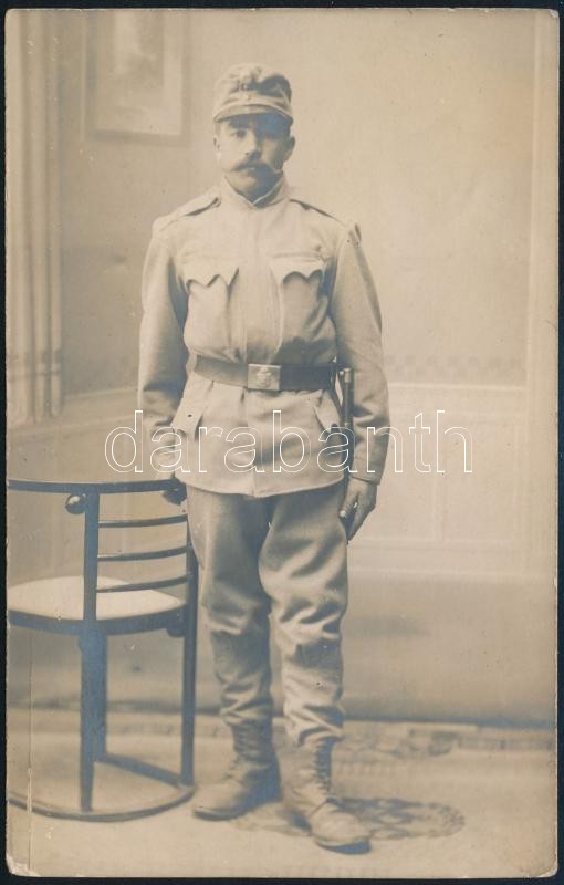 cca 1910-1920 Katonaportré, fotólap, 13,5×9 cm