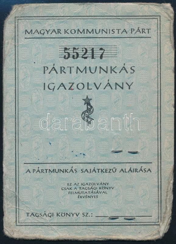 1948 Mikes Lilla színésznő fényképes pártmunkás igazolványa - Image 2