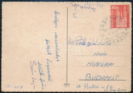 1966 Szűcs Lajos, Karába János FTC labdarúgók által aláírt képeslap