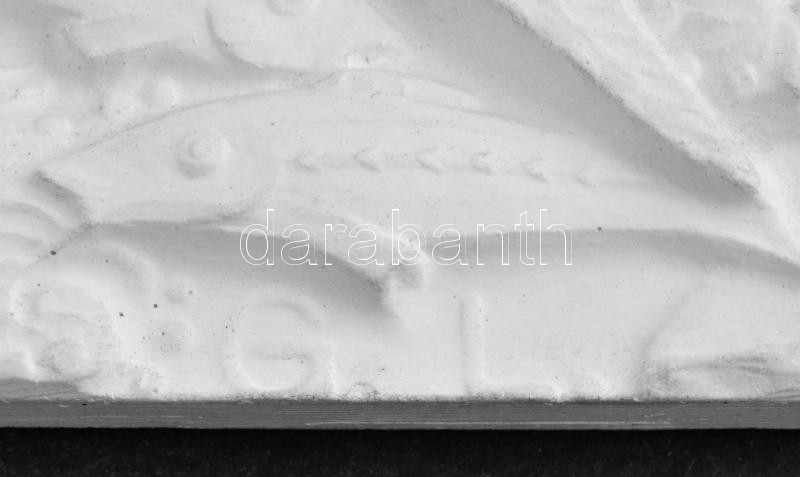 Göröntsér Greff Lajos (1888-1976): Tengeri halak. Gipsz negatív forma. Jelzett. 19x26cm - Image 2