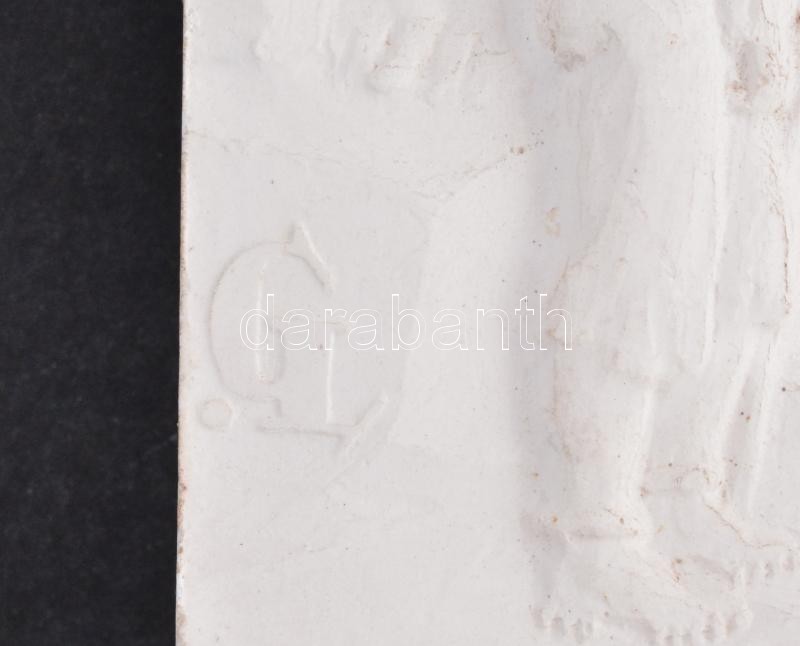 Göröntsér Greff Lajos (1888-1976): Cseppkőbarlang alakokkal. 2db. Gipsz negatív forma. Jelzett. Egyik sérült. 27,5x19,5cm - Image 2