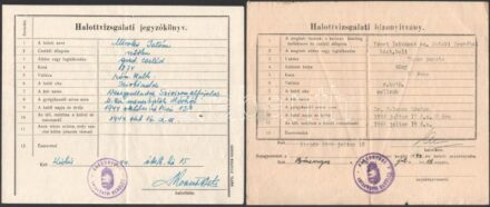 1944 Tucatnyi halottvizsgálati jegyzőkönyv