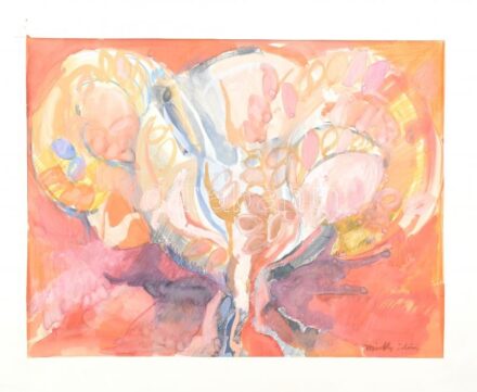 Márffy Ödön jelzéssel: Színes kép. Akvarell, ceruza, papír. Paszaprtuban. 24,5×38,5 cm