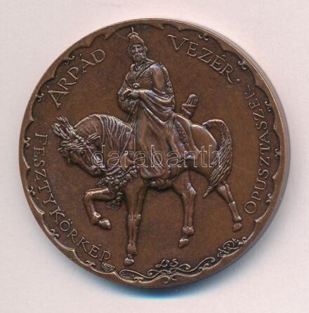 DN 'Árpád vezér - Feszty körkép Ópusztaszer / Szeged' kétoldalas bronz emlékérem. Szign.: LS (42,5mm) T:1-