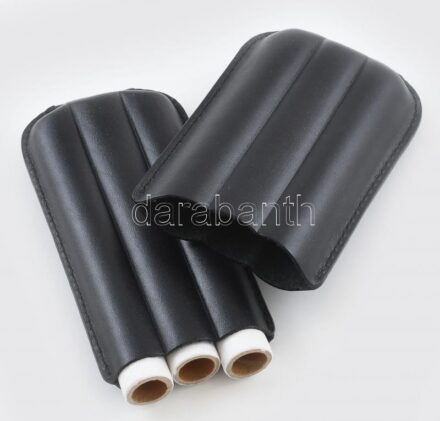 Bőr szivardoboz, jelzett (Bowmore), újszerű állapotban, 8×15 cm