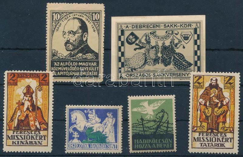 1918-1928 6 db klf régi magyar levélzáró