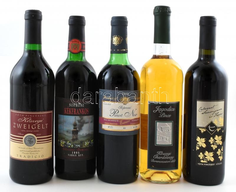 1998-2006 5 fehérbor bor, Kőszeg és Sopron, 11,5-13% 750ml