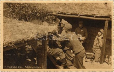 1917 Tüzérségi állás / Artilleriestellung / WWI Austro-Hungarian K.u.K. military, artillery position + '1917 Budapest Hadirepülőgép Kiállítás' So. Stpl.