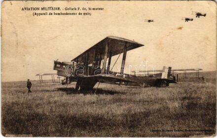 Aviation Militaire. Goliath F. 60 bi-moteur (Appareil de bombardement de nuit) / French military aircraft, Farman F.60 Goliath airliner and bomber (ragasztónyom / glue marks)