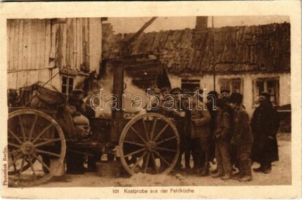 1915 Kostprobe aus der Feldküche / WWI German military, field kitchen (EK)