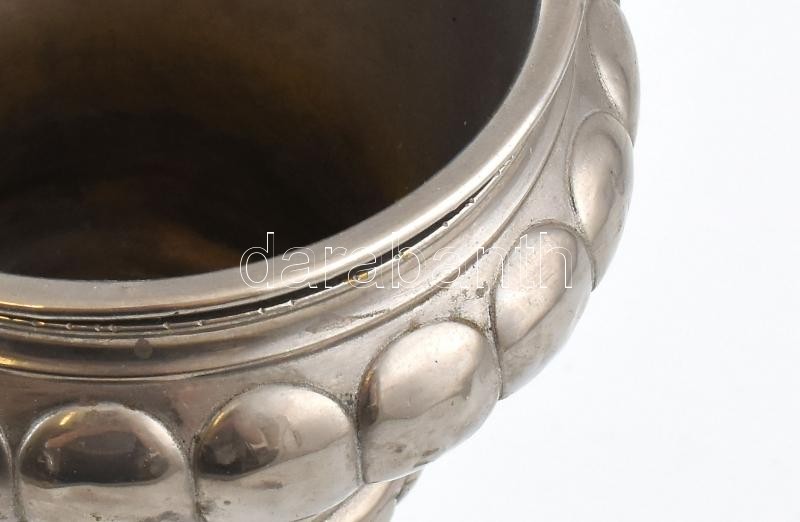 Fém kehely, kaviártartó, vagy jégtartó. Masszív fém. 23 cm - Image 2