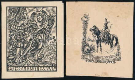 3 db ex libris linómetszet