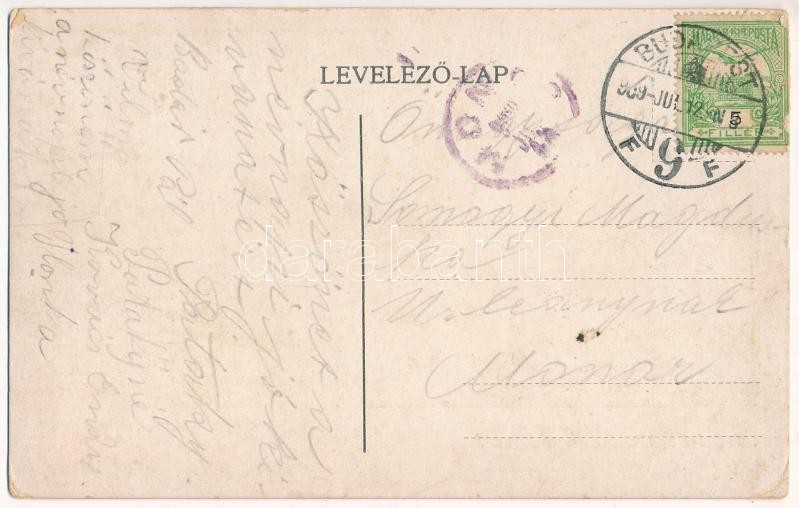 1909 Budapest XVI. Rákosszentmihály, Engelbrecht-féle vendéglő a Zöld vadászhoz, kerthelyiség (EK) - Image 2