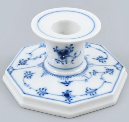 Koppenhágai gyertyatartó, porcelán, jelzett, hibátlan, m:6cm
