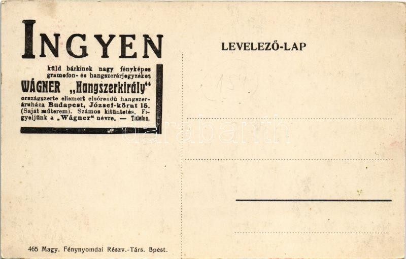 Hajdúdorog, Hitelszövetkezet mint az OKH tagja, Gazdaszövetség kertrészlete. Hátoldalon Wágner Hangszerkirály reklám - Image 2