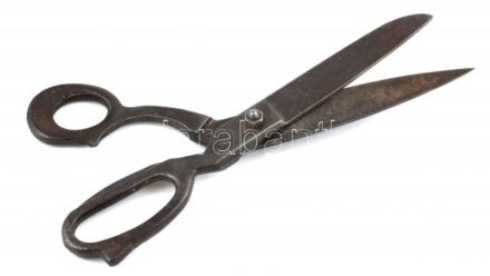 Kovácsoltvas szabó olló, jelzett, h:26cm