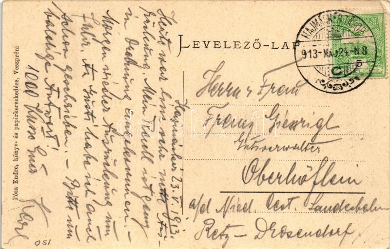 1913 Öskü, Római katolikus iskola, templom. Pósa Endre kiadása (EK) - Image 2