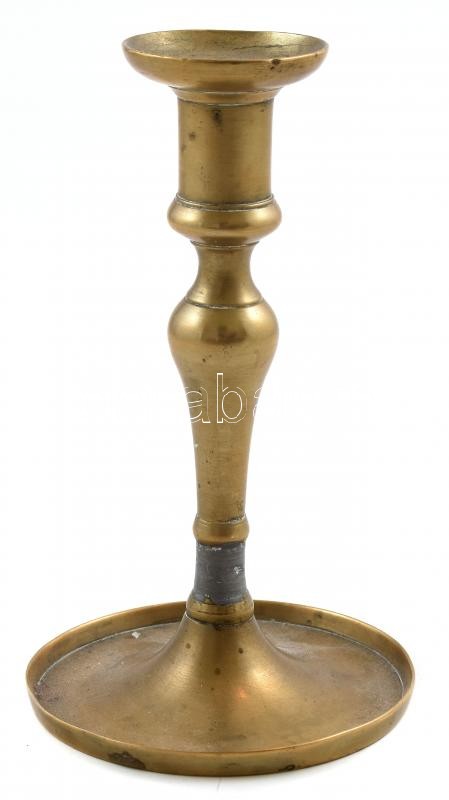 Réz gyertyatartó, javított, m:15 cm