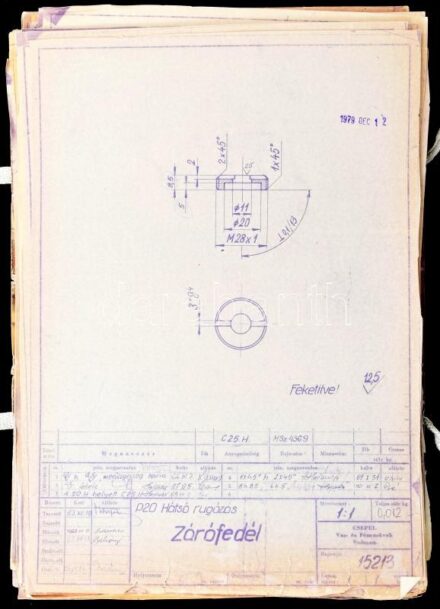 cca 1960-1970 Pannónia P20 motorkerékpár műszaki részletrajzai, összesen 48 db. Több különböző méretben, vegyes állapotban.
