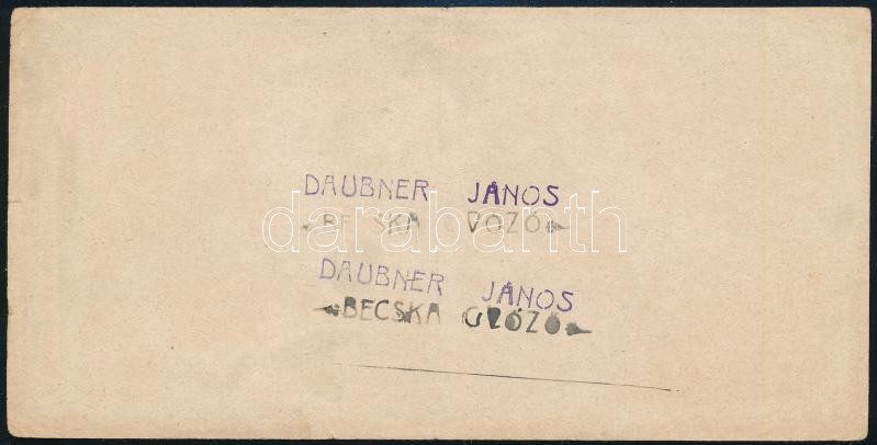 cca 1910 Sümeg János selmecbányai (Felvidék, Banská Štiavnica) divatüzletének számolócédulája, hajtott, hátoldalon Daubner János pecsétjével - Image 2