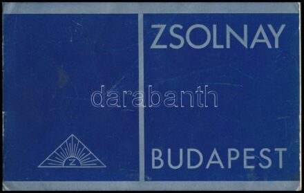 cca 1940 Zsolnay fürdőszobai kerámiák képes minta katalógus. 8p. Karton borítással