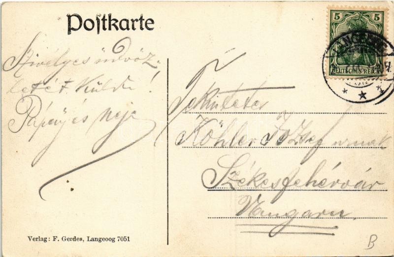 1906 Langeoog, Badekutschen am Strande / beach cabins - Image 2