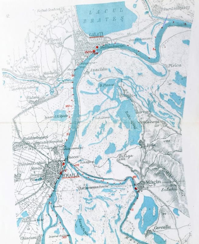 cca 1920-1930 Karte der Donau von Ulm bis zur Mündung. Unter Mitarbeit der Ersten Donau-Dampfschiffahrts-Gesellschaft. / A Duna térképe Ulmtól a torkolatig. Az Első Duna-Gőzhajózási Társaság közreműködésével készült kiadás. 1 : - Image 3