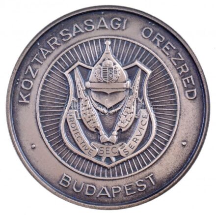 DN 'Köztársasági Őrezred - Budapest' kétoldalas, ezüstpatinázott Br plakett (64mm) T:1 Hungary ND 'Republican Guard Regiment - Budapest' two-sided, silver patinated Br plaque (64mm) C:UNC