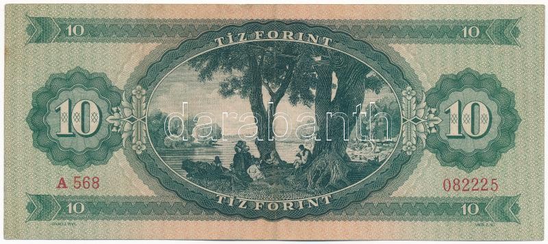 1947. 10Ft 'A 568 082225' T:III / Hungary 1947. 10 Forint 'A 568 082225' C:F Adamo F2 - Image 2