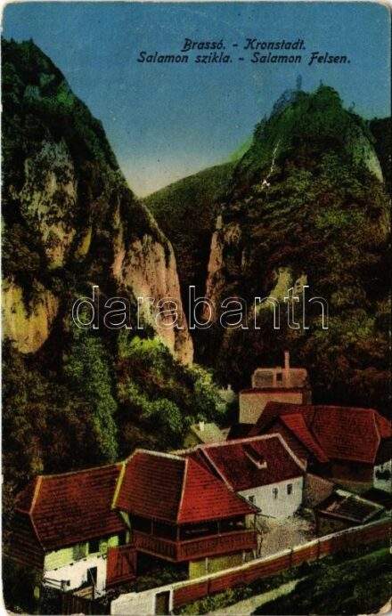 Brassó, Kronstadt, Brasov; Salamon-szikla / Salamon Felsen / rock (kopott sarkak / worn corners)