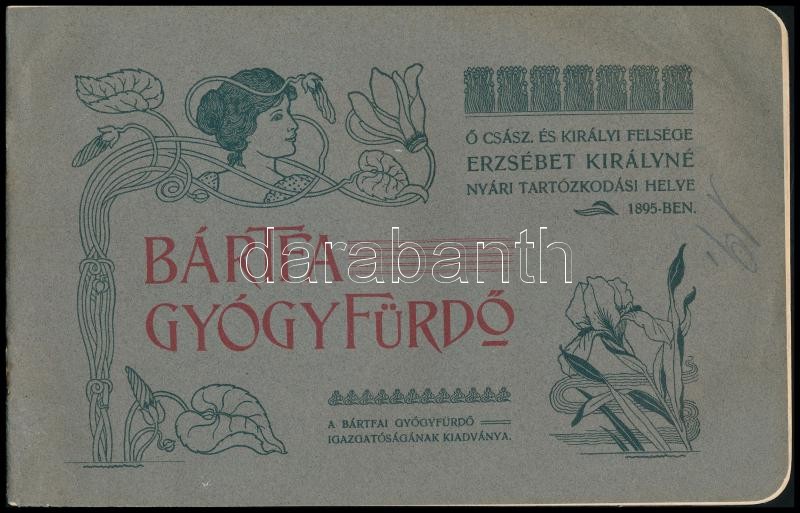 cca 1900 Bártfa gyógyfürdő ismertető füzete, szecessziós illusztrációkkal, 10p