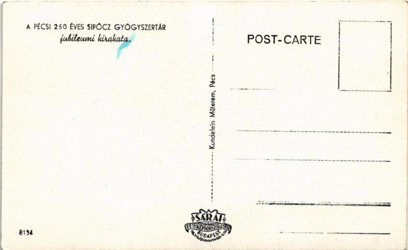 Pécs, A 250 éves Sipőcz gyógyszertár jubileumi kirakata. Kundelein Műterem - Image 2